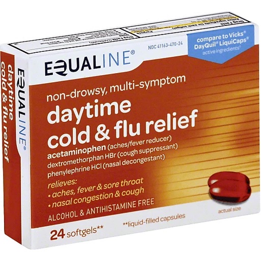 Equaline Daytime Cold Flu Softgel 24X (Each)