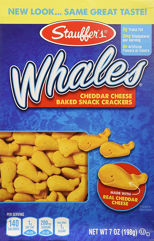 Stauffer Cheddar Whale Crackers 198G