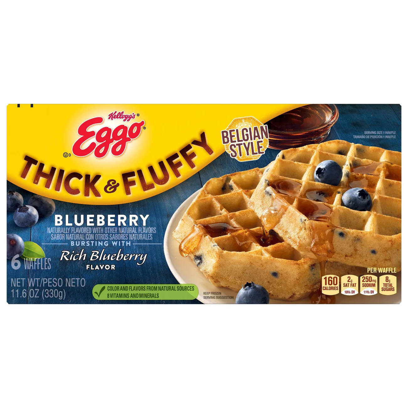 Kellogg’s Eggo Thick & Fluffy Blueberry Waffles 330G